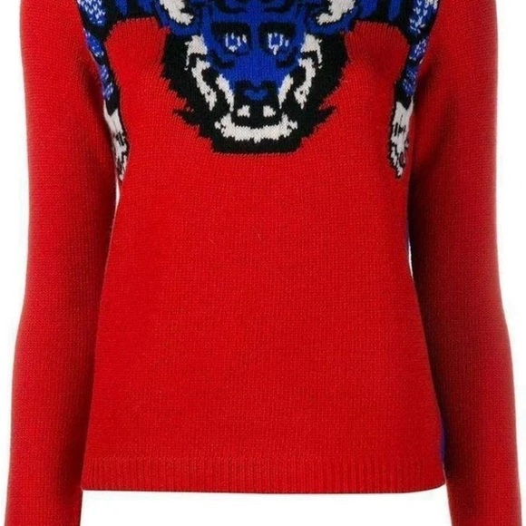 Gucci Red and Blue Tiger Sweater